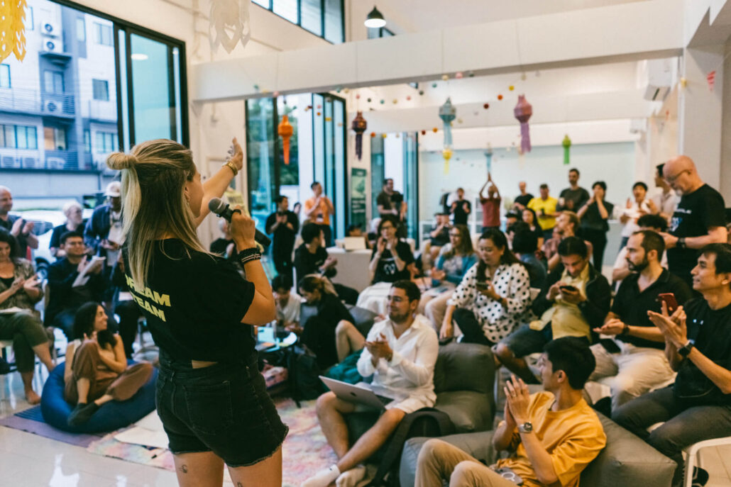 Kai Isand moderating the Buildathon