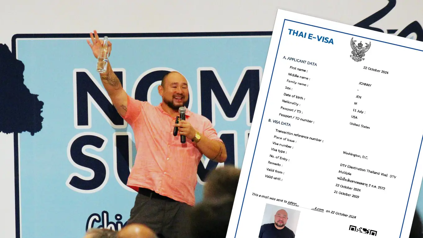 Johnny on Stage with his Destination Thailand Visa